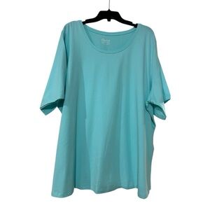 Denim&Co Aqua Scoop Neck Short Sleeve Tee
